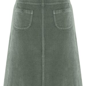Falda de pana color musgo de línea A