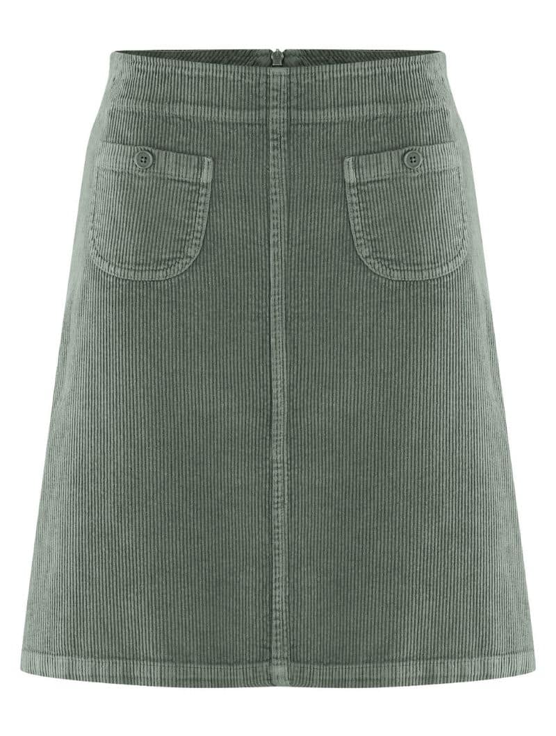 Falda de pana color musgo de línea A - Imagen 2
