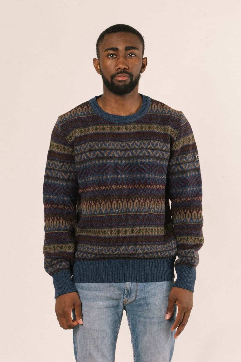 Jersey jacquard hombre de lana reciclada - Imagen 7