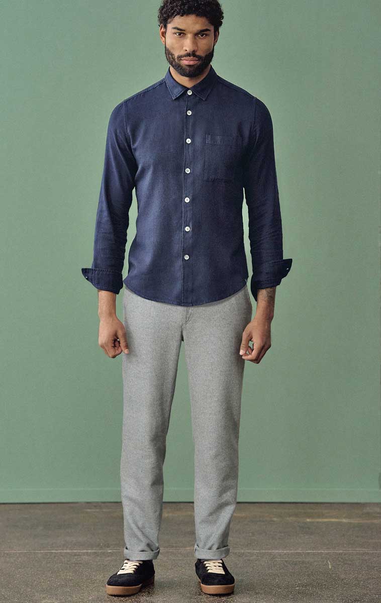 Pantalón chino hombre gris de tejido orgánico reciclado - Imagen 3