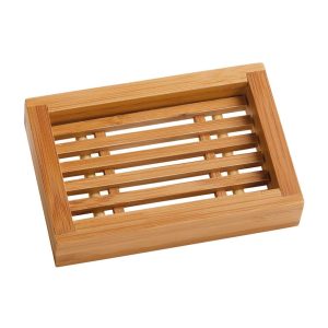 Jabonera madera de bambú rectangular