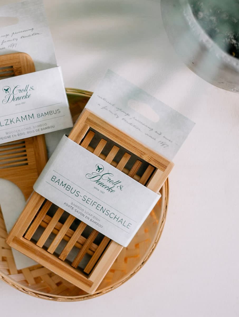 Jabonera madera de bambú rectangular - Imagen 4