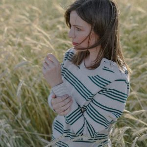 Suéter mujer de rayas de algodón egipcio