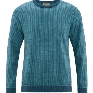 Jersey bicolor turquesa de punto gofre para hombre