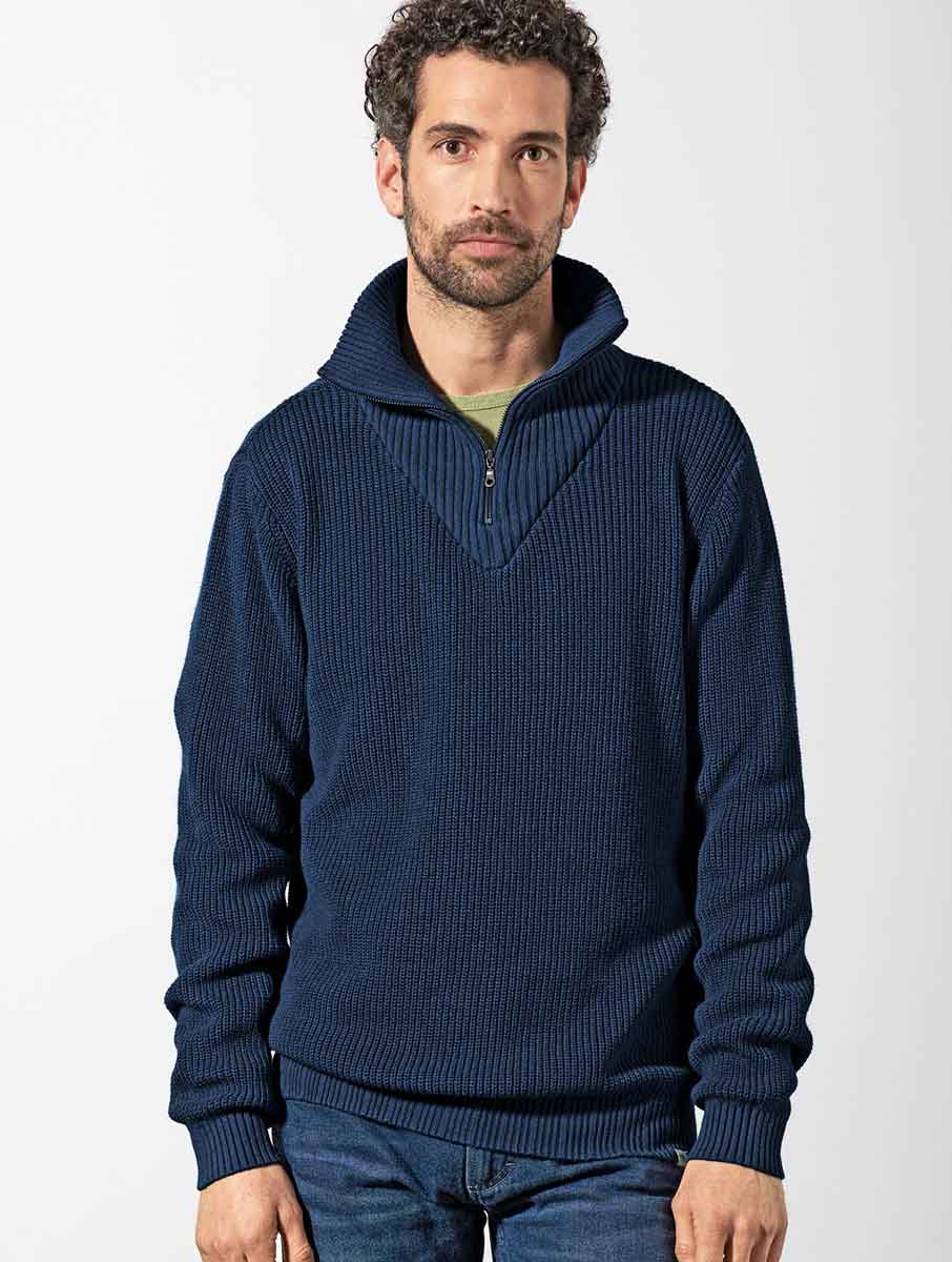 Jersey cremallera hombre de cáñamo y algodón ecológico - Imagen 5