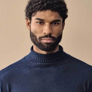 Jersey cuello alto de cáñamo y algodón orgánico