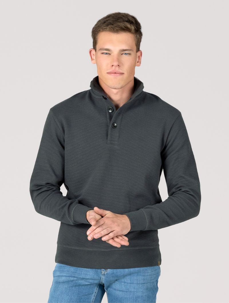 Jersey cuello alto con botones hombre de algodón orgánico - Imagen 4