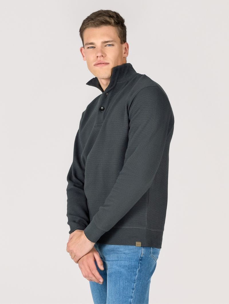 Jersey cuello alto con botones hombre de algodón orgánico - Imagen 5