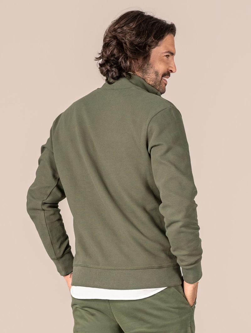 Jersey cuello alto con botones hombre de algodón orgánico - Imagen 8