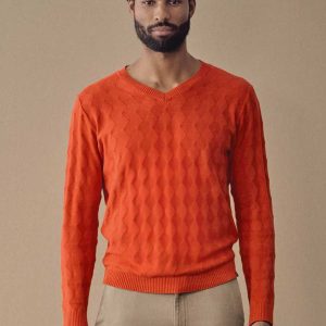 Jersey cuello pico con rombos ecológico