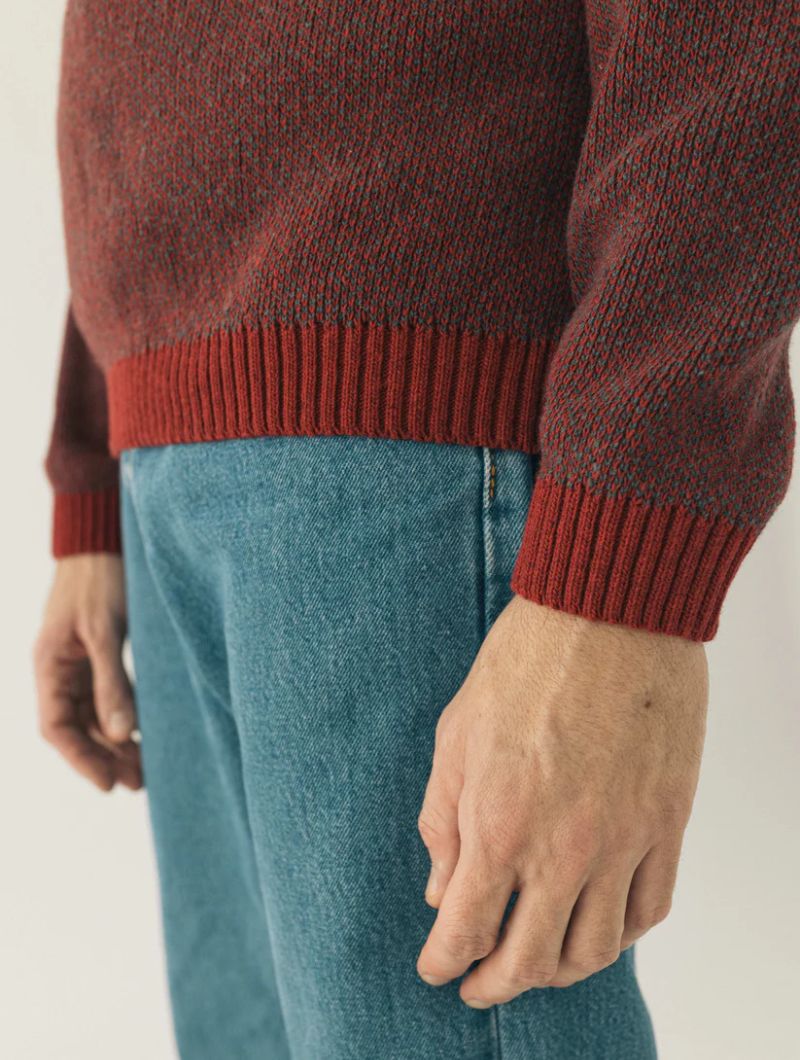 Jersey de punto jaspeado con cuello redondo para hombre - Imagen 7