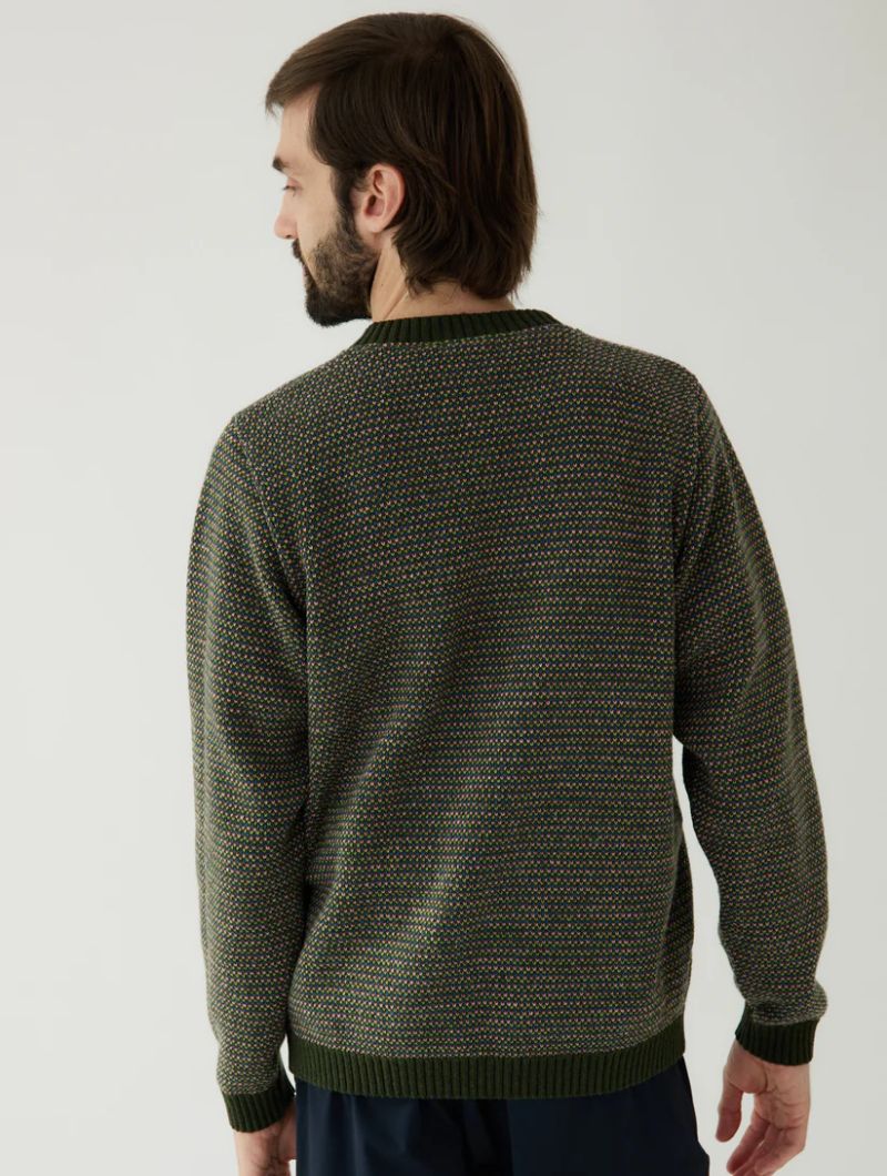 Jersey de punto jaspeado con cuello redondo para hombre - Imagen 8