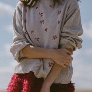 Jersey jacquard mujer con manga globo