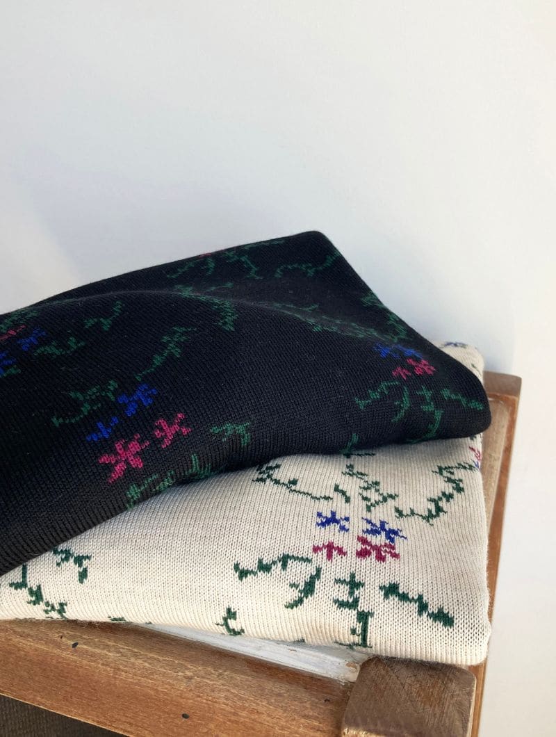 Jersey jacquard beige de lana merino - Imagen 6