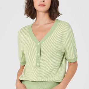 Jersey manga corta con rayas diagonales ecológico