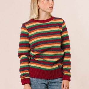 Jersey rayas multicolor mujer de lana reciclada