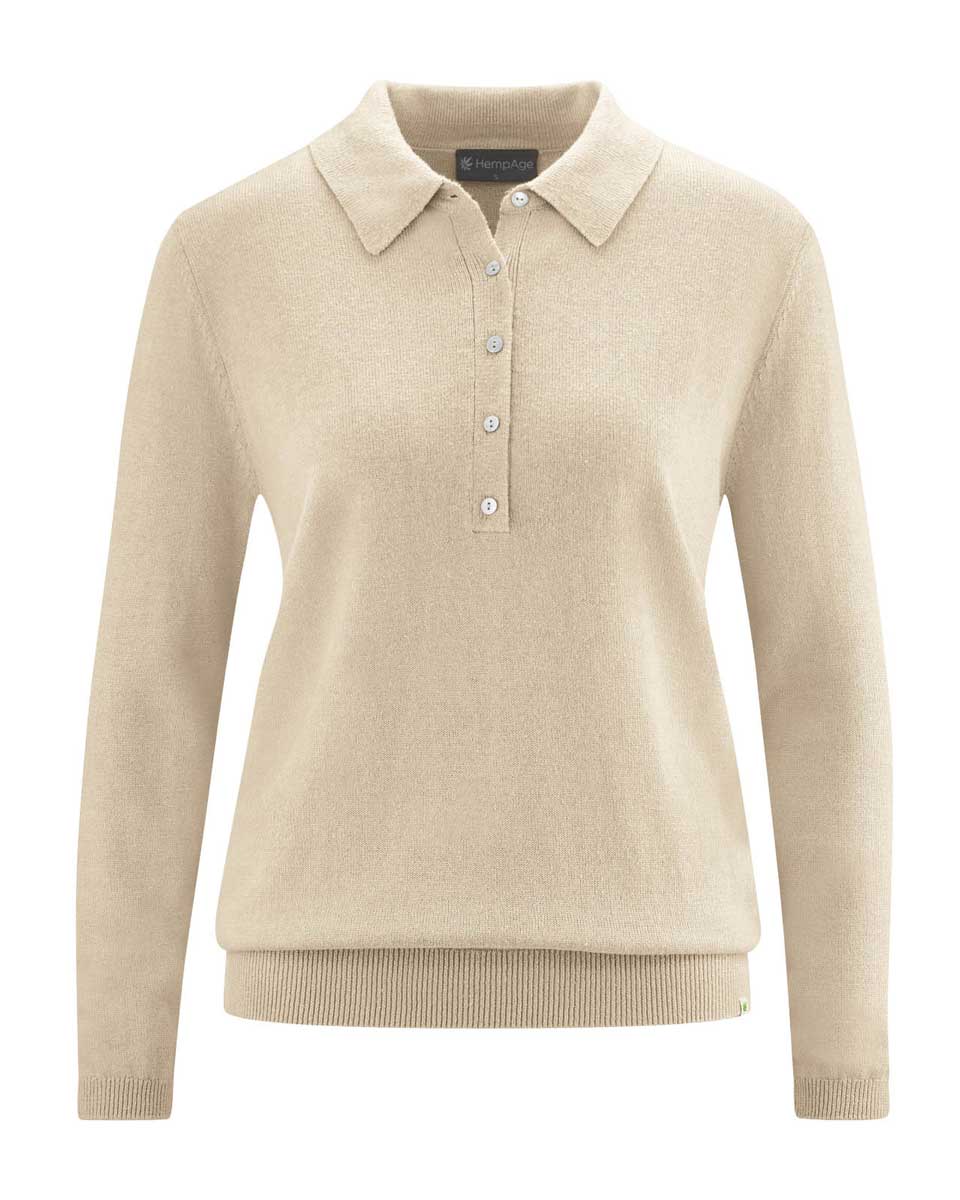 Jersey polo mujer de cáñamo y algodón ecológico - Imagen 4