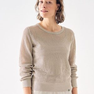 Jersey de punto calado de cáñamo y algodón orgánico