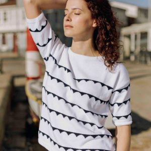 Jersey punto verano blanco de algodón ecológico