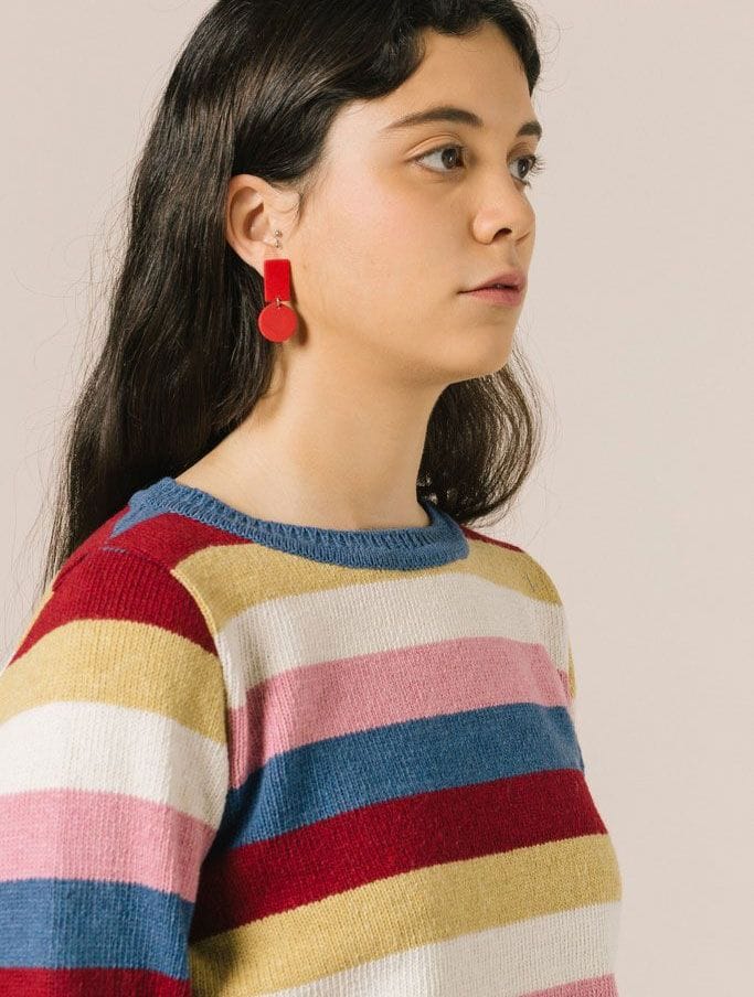 Jersey rayas colores de lana reciclada - Imagen 3