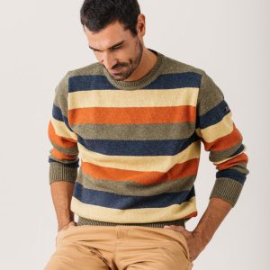 Jersey rayas hombre de lana reciclada