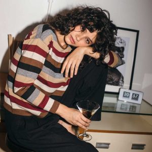 Jersey rayas de lana merino estilo vintage