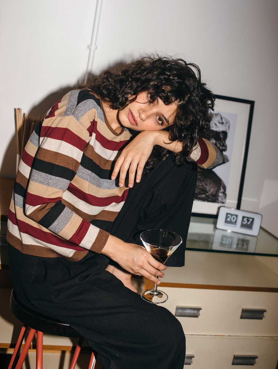 Jersey rayas de lana merino estilo vintage