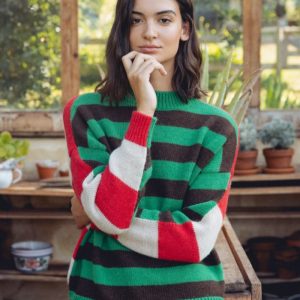 Jersey reversible a rayas de lana alpaca