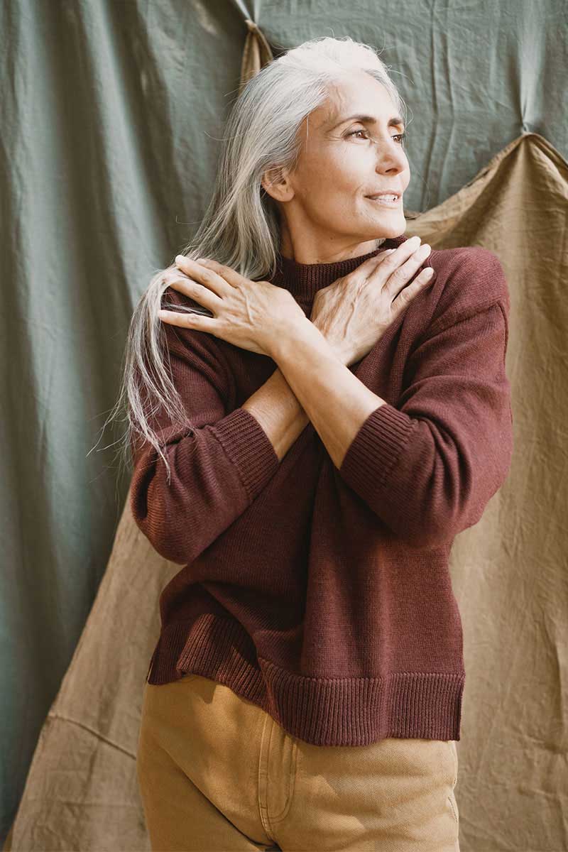 Jersey largo de tricot 100% lana merino - Imagen 5