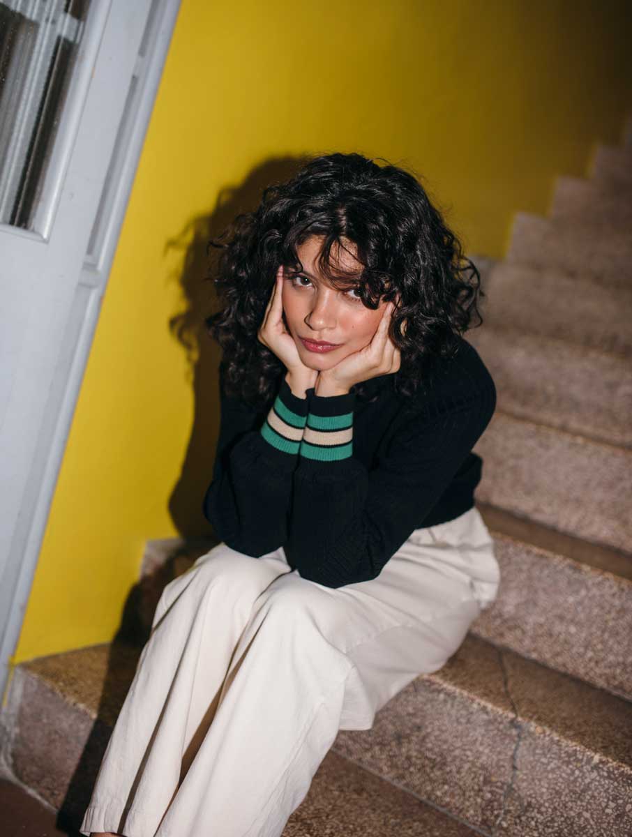 Jersey retro negro de algodón egipcio - Imagen 3