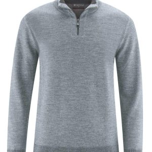 Jersey troyer gris de lana para hombre