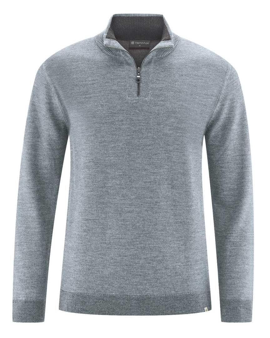 Jersey troyer gris de lana para hombre - Imagen 2