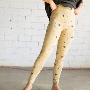 Mallas algodón orgánico beige estampado sideral