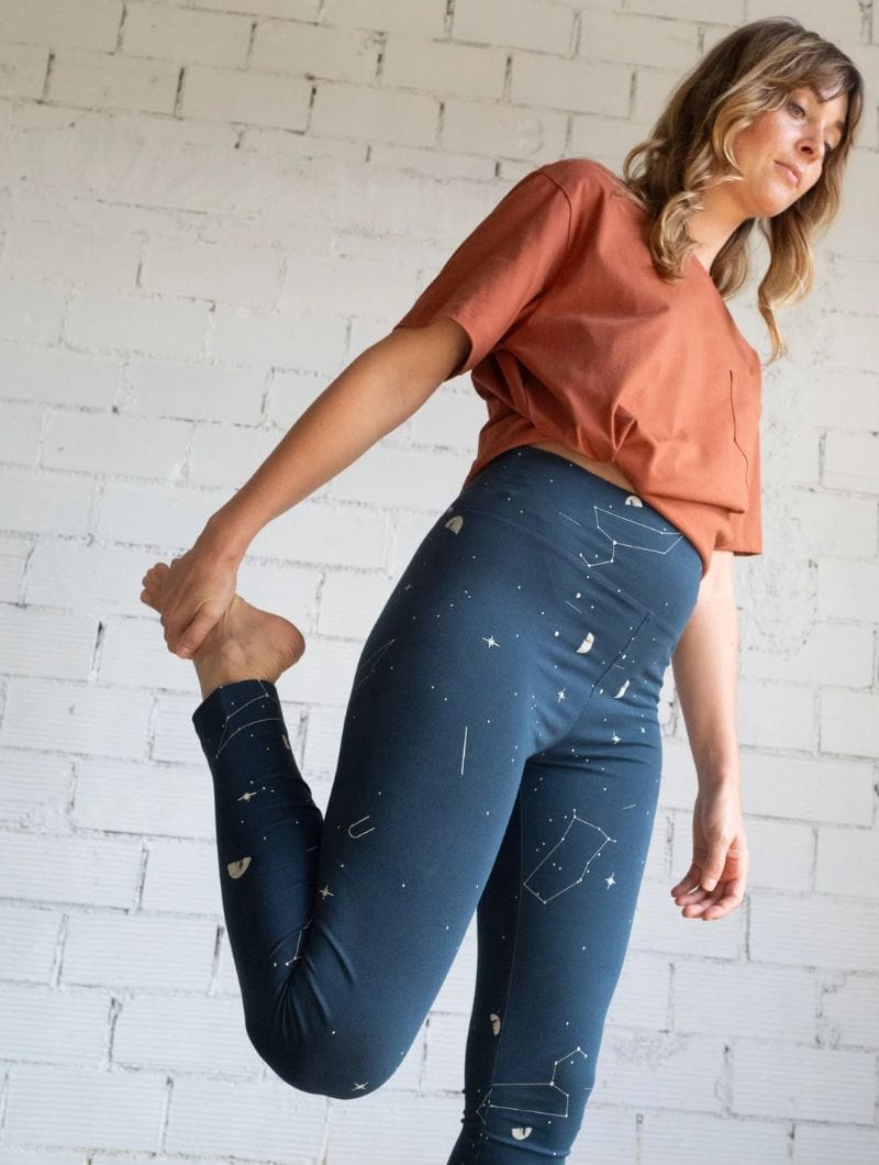 Mallas azules algodón orgánico de constelaciones