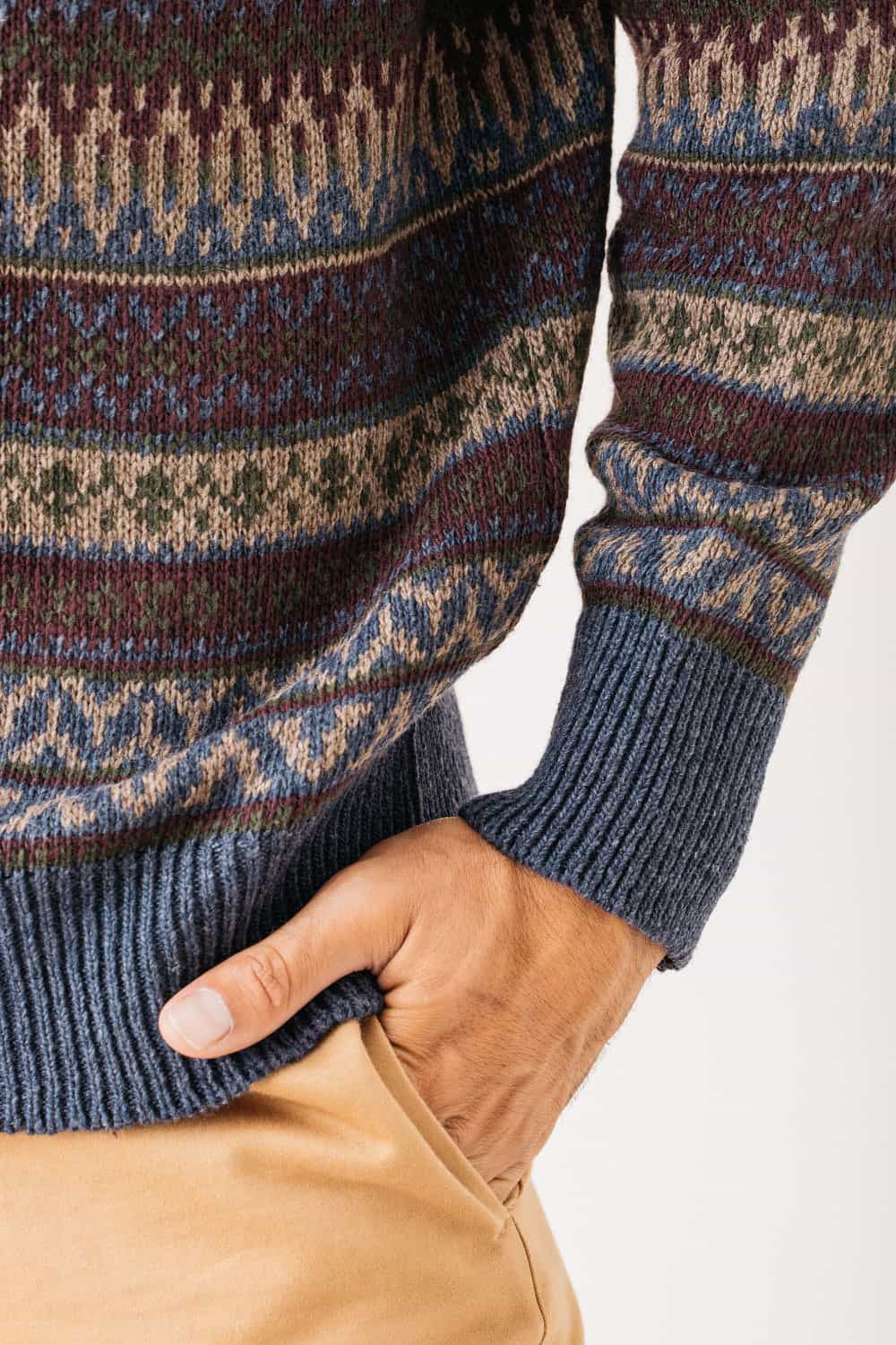 Jersey jacquard hombre de lana reciclada - Imagen 5