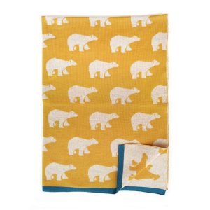 Manta bebé lana merino de osos polares