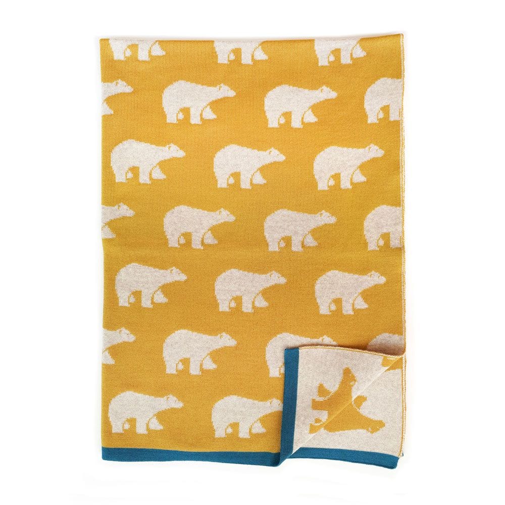 Manta bebé lana merino de osos polares - Imagen 2