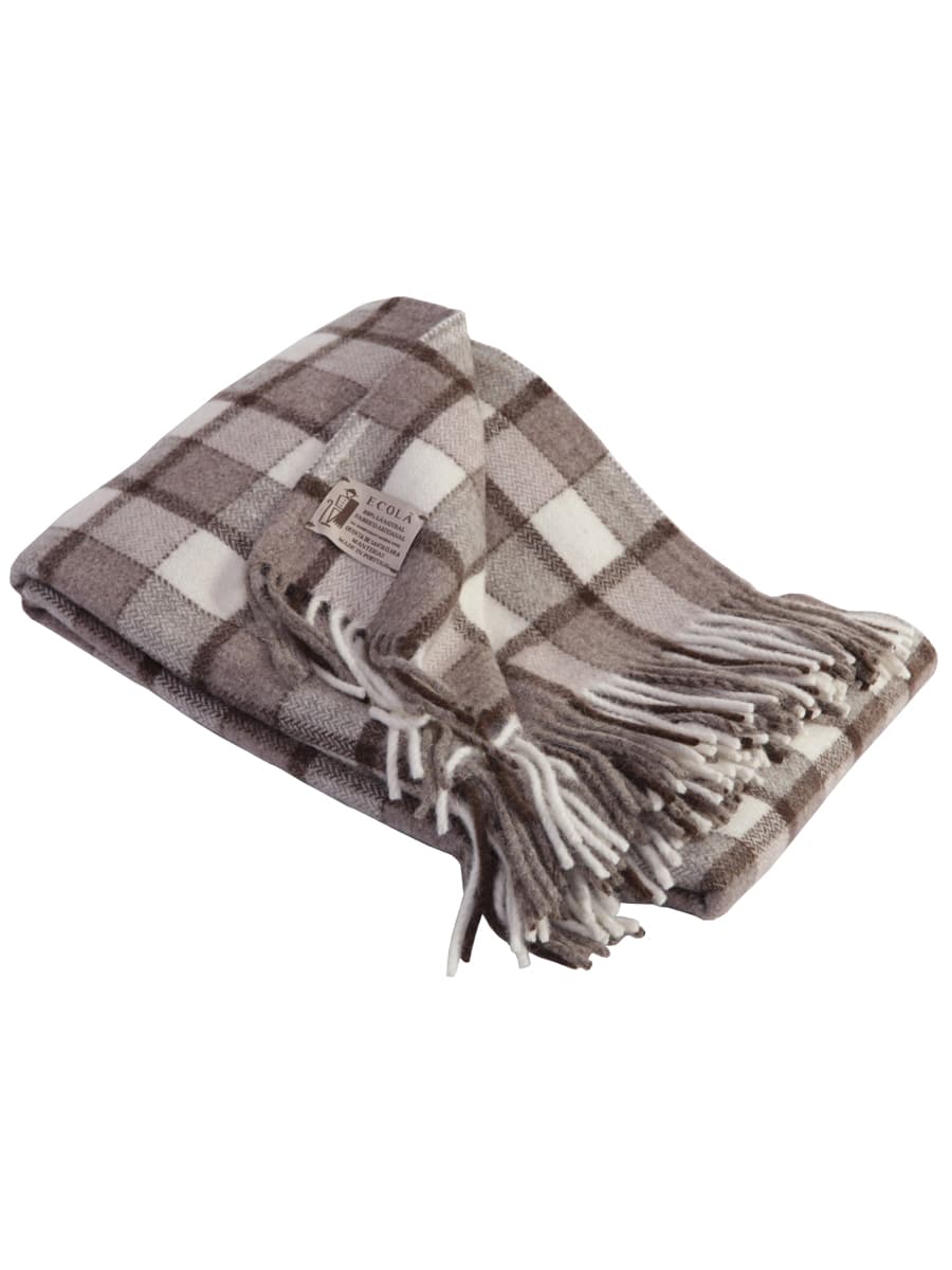 Manta cuadros de lana ecológica