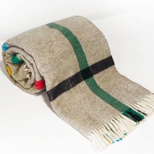 Manta del Val de San Lorenzo cuadros multicolor