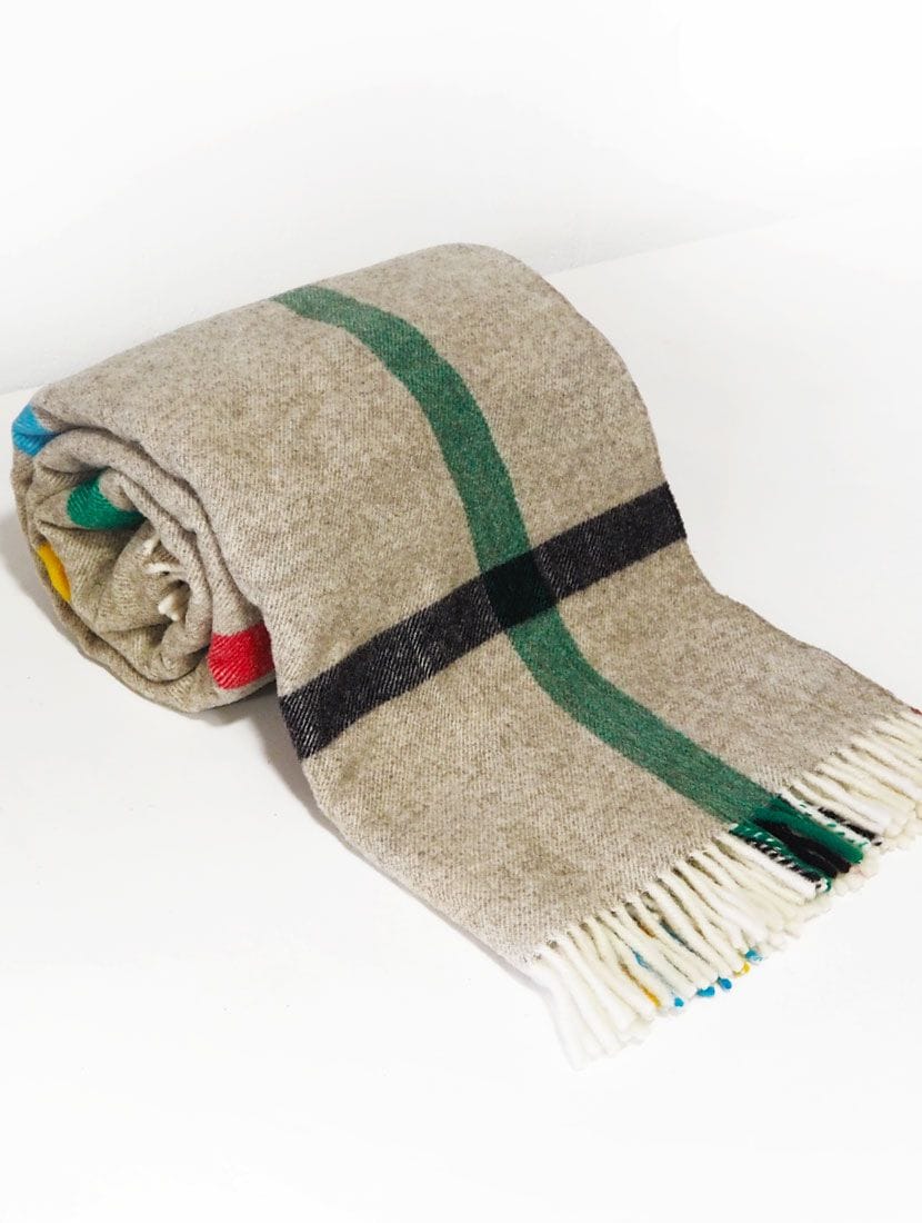 Manta del Val de San Lorenzo cuadros multicolor - Imagen 2