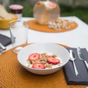 Manteles individuales redondos reciclados. Pack de 2