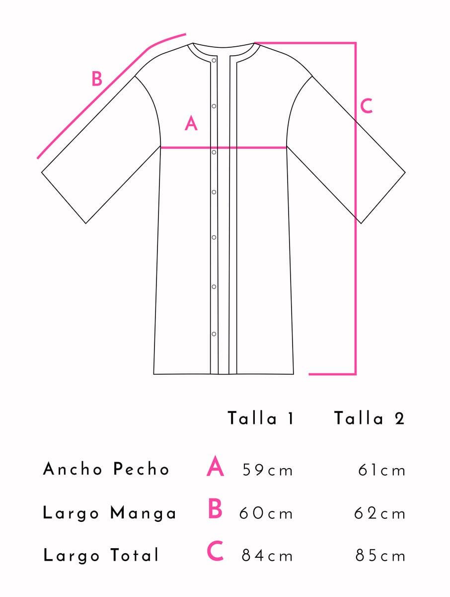 Chaqueta de lana larga con formas de colores - Imagen 5