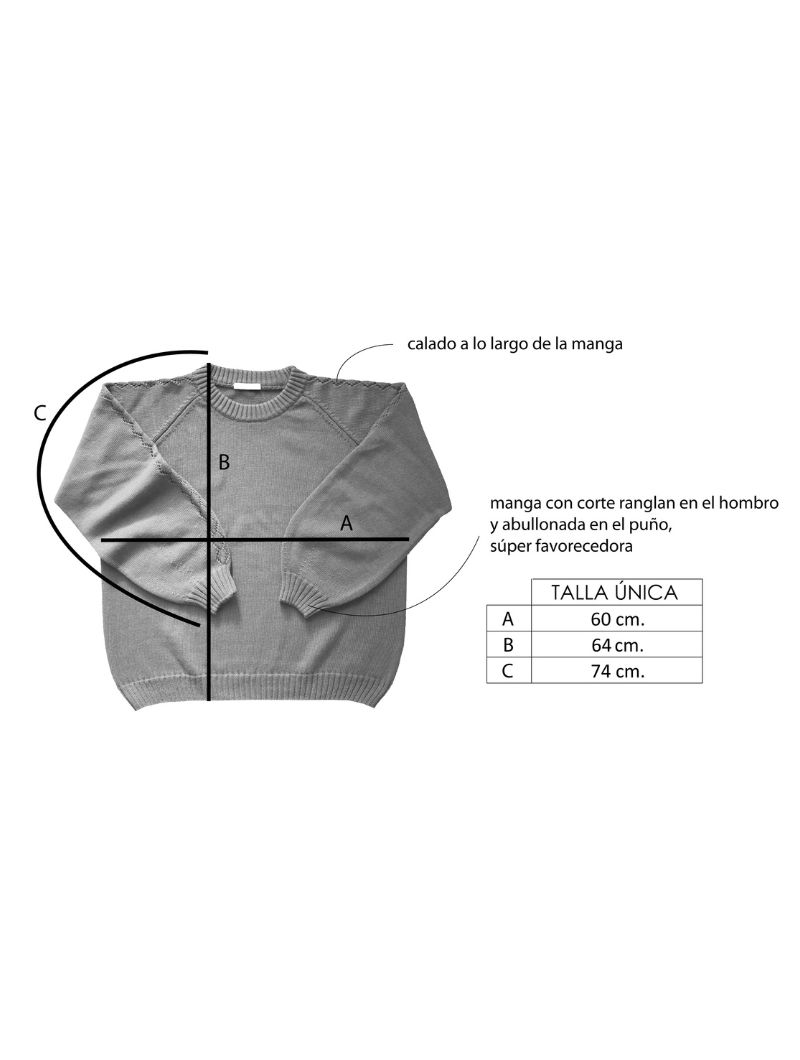 Jersey manga globo con calados de algodón orgánico fresa - Imagen 7
