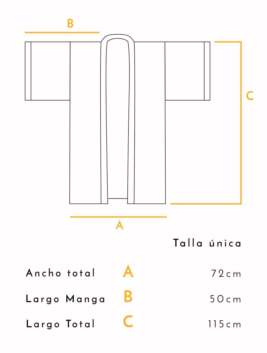 Kimono mujer de lana merino color block - Imagen 6