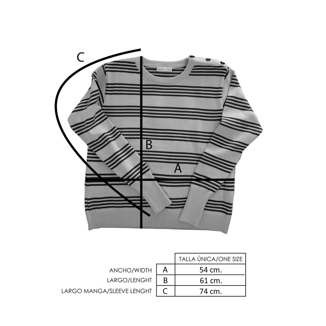 Suéter mujer de rayas de algodón egipcio - Imagen 8