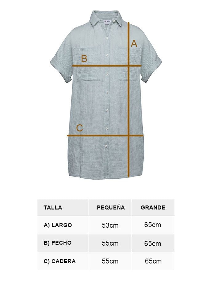 Vestido camisero corto de algodón orgánico menta - Imagen 6