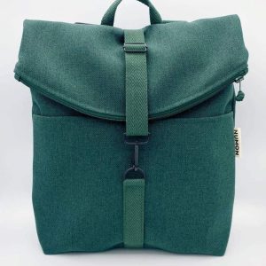 Mochila reciclada de tela verde bosque