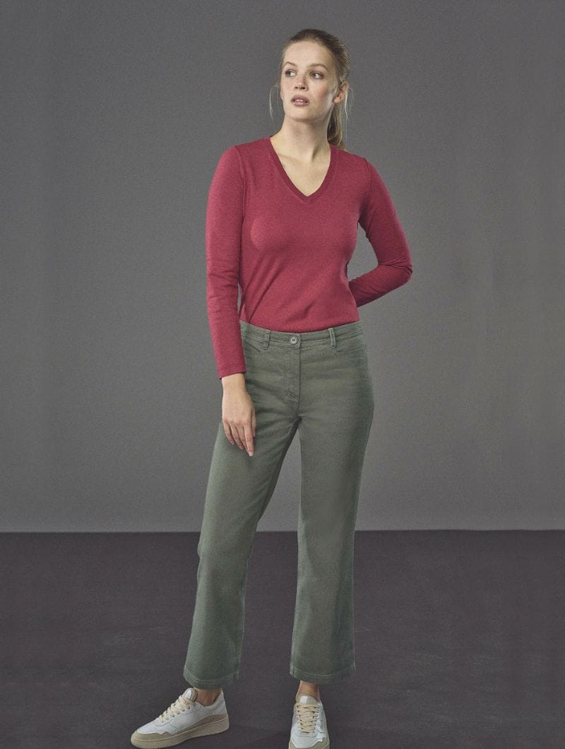 Pantalones campana para mujer de cáñamo y algodón orgánico - Imagen 3