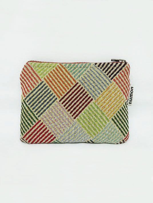 Monedero de tela de cuadros colores - Imagen 2