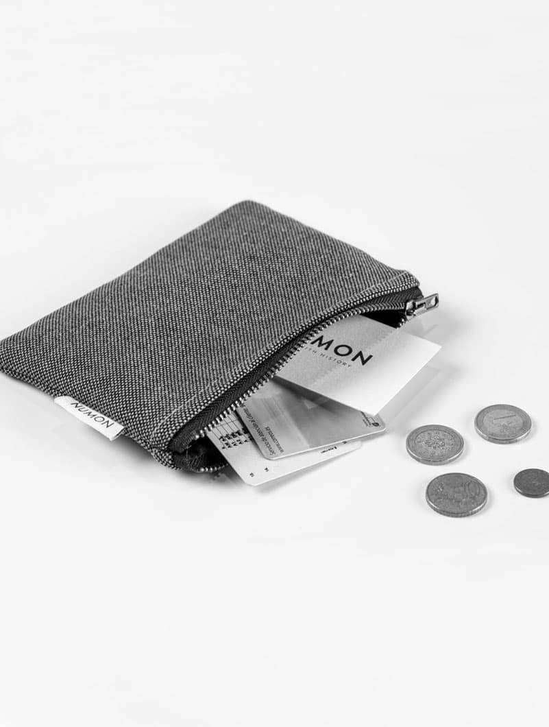 Monedero de tela reciclada con estampado de hojas - Imagen 4